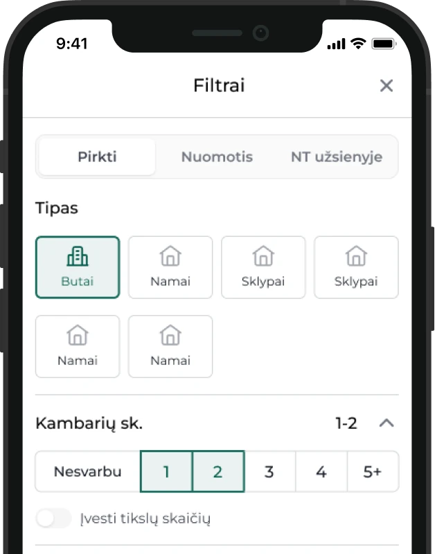 Domoplius filters on a phone