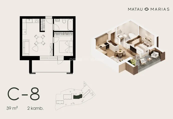 2 kambarių butas Panevėžyje, Skaistakalnyje
