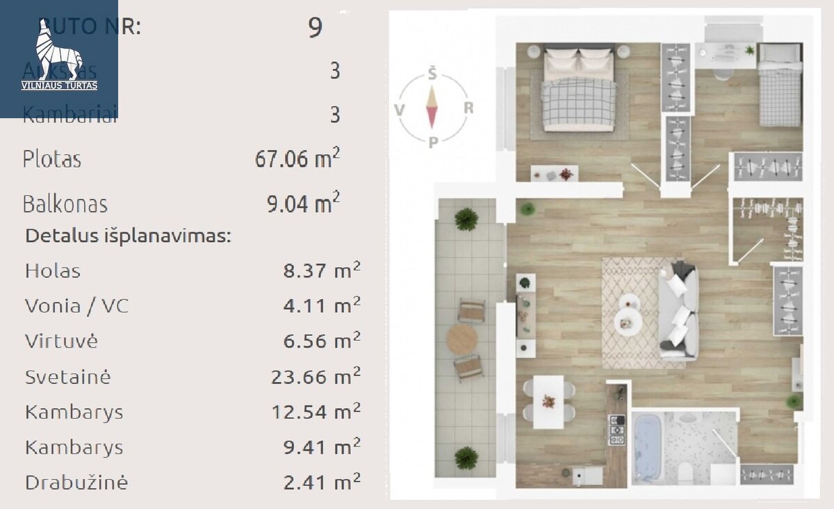 Ringuvos g., Šnipiškės, Vilnius, 3 kamb. – изображение 3