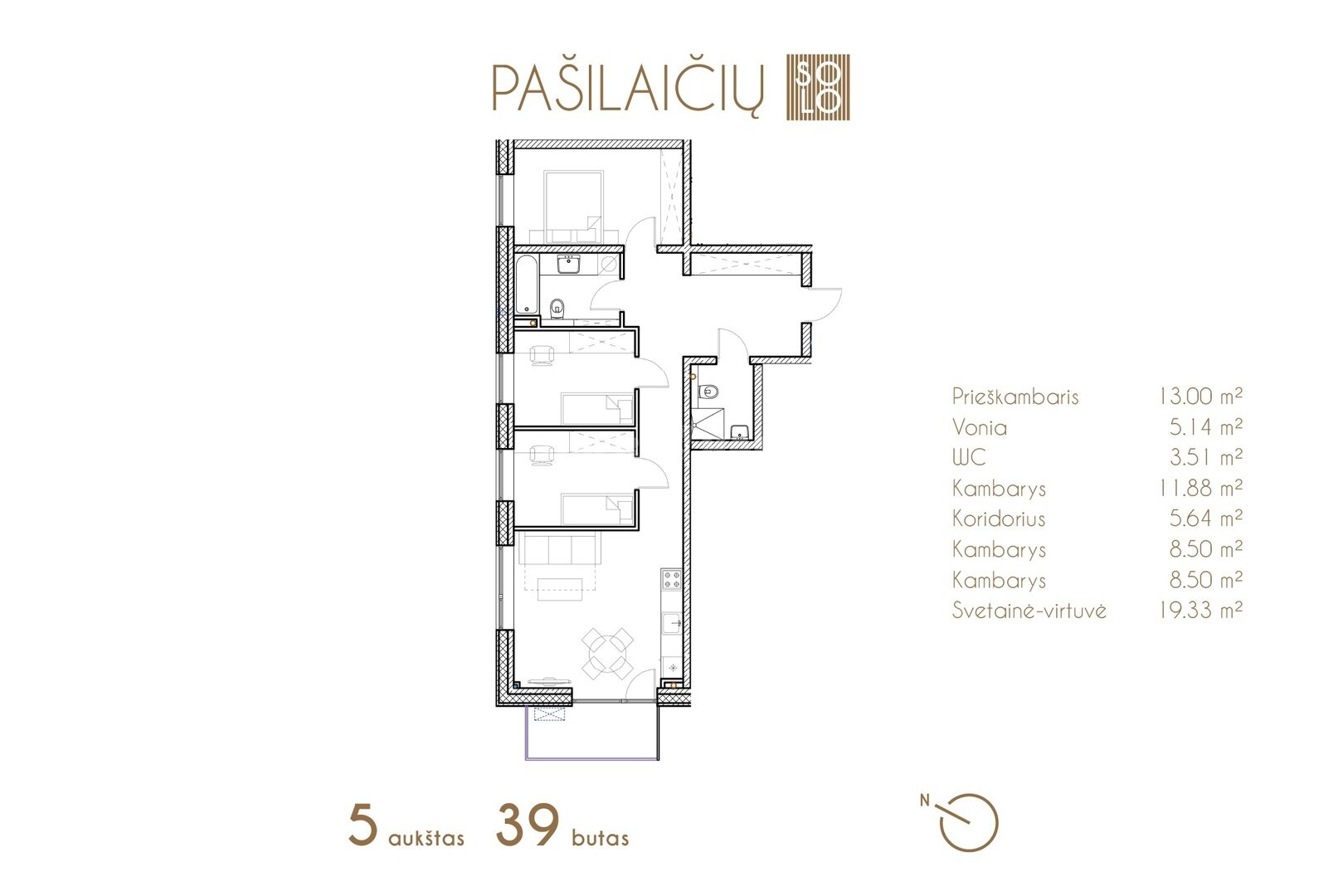 Tarandės g., Pašilaičiai, Vilnius, 4 kamb. – изображение 6