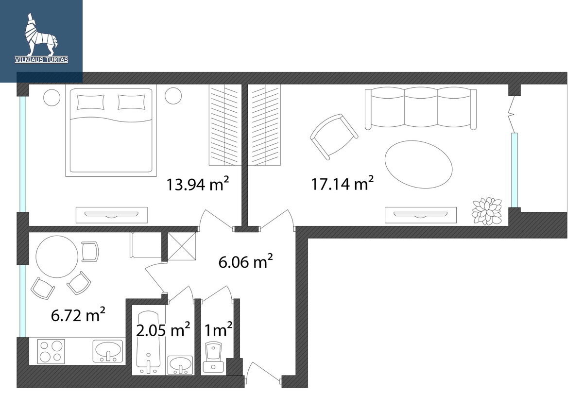 Architektų g., Lazdynai, Vilnius, 2 kamb. – nuotrauka 6