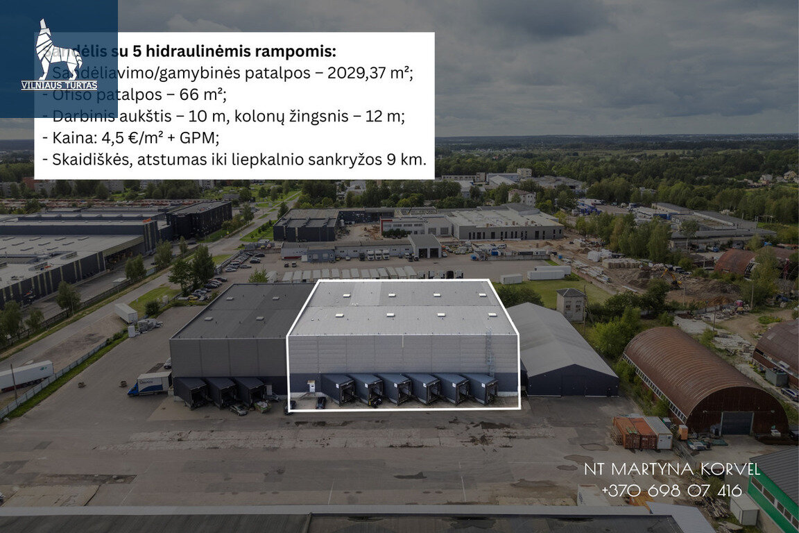 Biuro / Gamybos ir sandėliavimo / Sandėliavimo Patalpų nuoma Vilniaus r. sav., Skaidiškėse, Sodų g. – nuotrauka 1