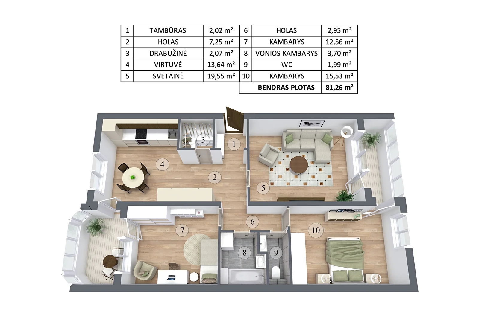 Birutės g., Medelynas, Šiauliai, 3 kamb. – изображение 3