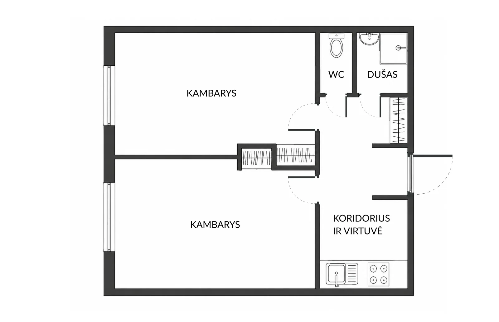 Geležinio Vilko g., Naujamiestis, Vilnius, 1 kamb. – изображение 3