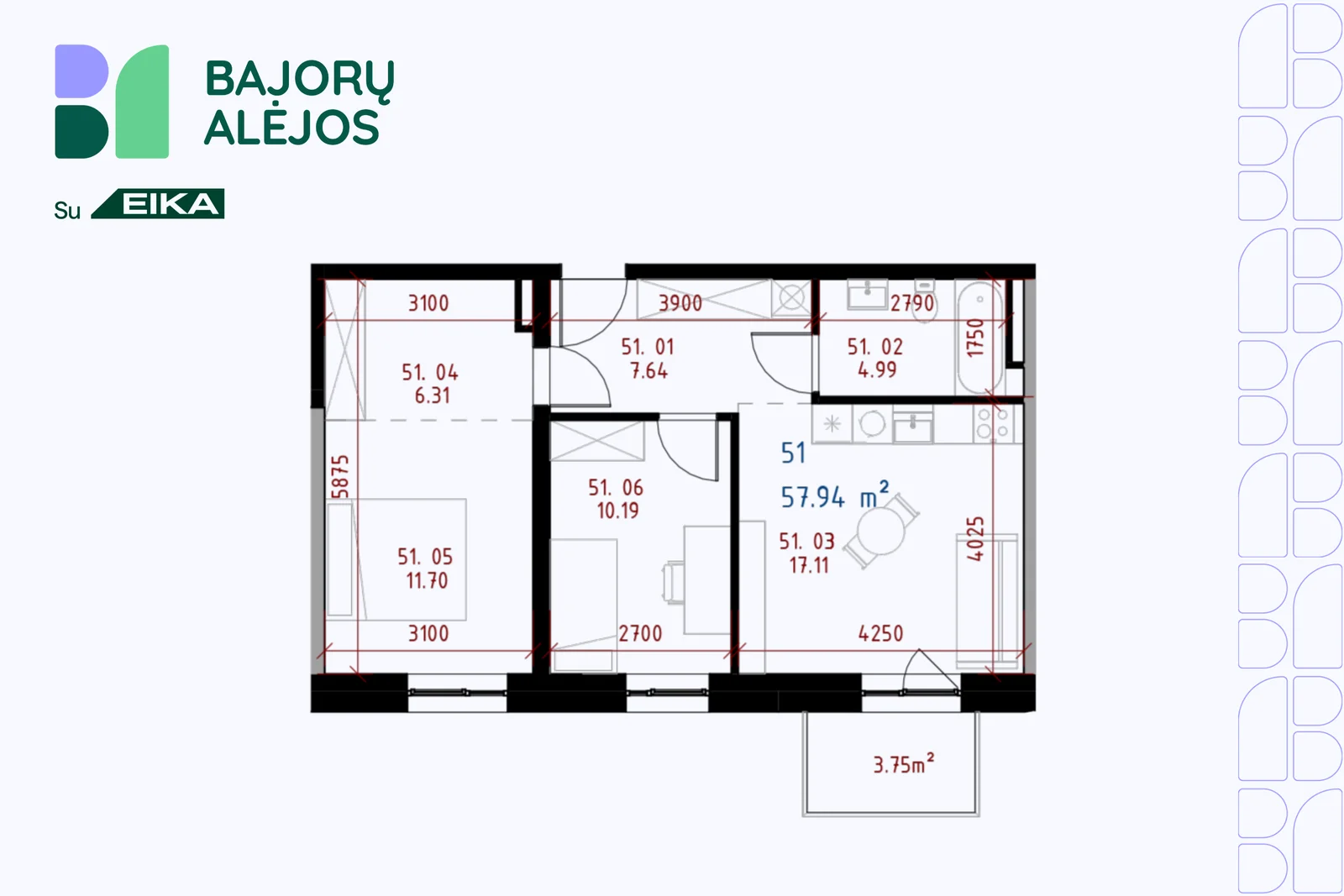 Salaspilio g. 2, Bajorai, Vilnius, 3 kamb. – nuotrauka 3