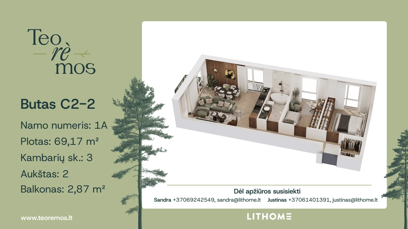 Mokslininkų g. 1A, Visoriai, Vilnius, 3 kamb. – nuotrauka 3
