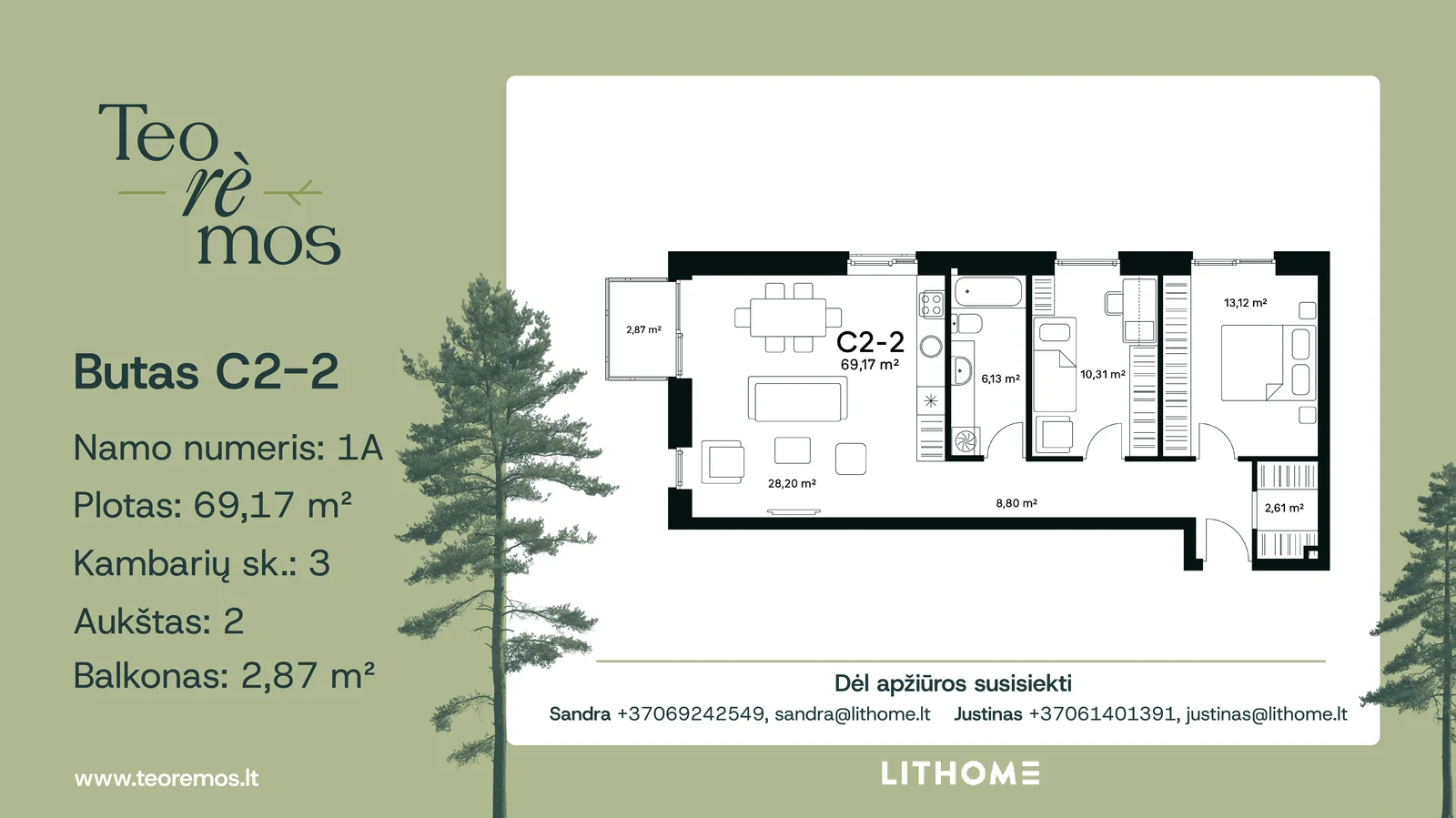 Mokslininkų g. 1A, Visoriai, Vilnius, 3 kamb. – nuotrauka 4