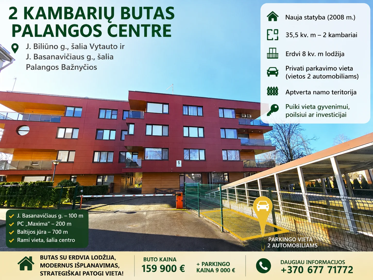 J. Biliūno g., Palanga, Palanga, 2 kamb. – nuotrauka 1