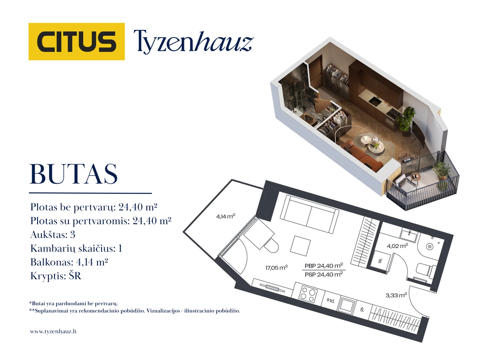 Tyzenhauzų g. 17, Senamiestis, Vilnius, 1 kamb. – nuotrauka 3