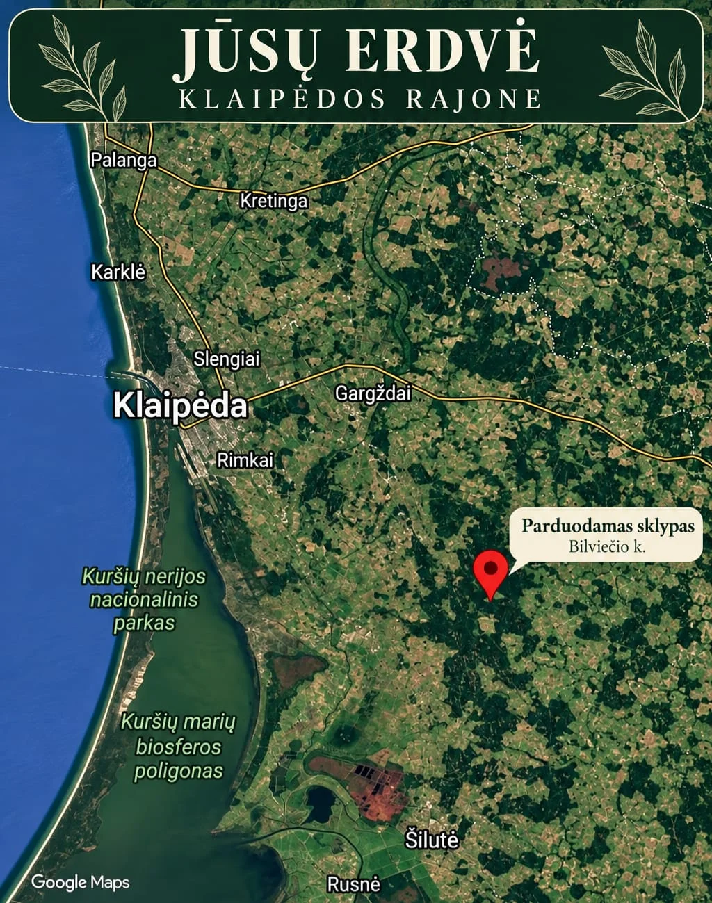 Sklypas Klaipėdos r. sav., Bilvietyje, Santakio g. – nuotrauka 1