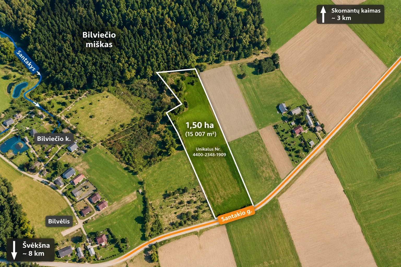 Sklypas Klaipėdos r. sav., Bilvietyje, Santakio g. – nuotrauka 2